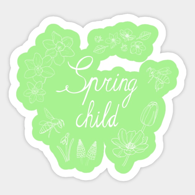 Spring child (white) Sticker by MarjolijndeWinter